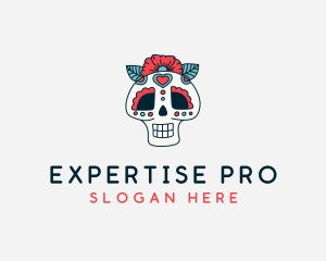 Mexican Calavera Skull logo design