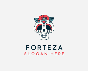 Mexican Calavera Skull logo design