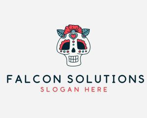 Mexican Calavera Skull logo design