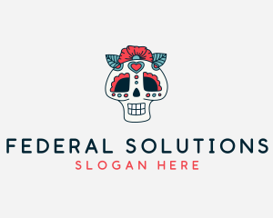 Mexican Calavera Skull logo design