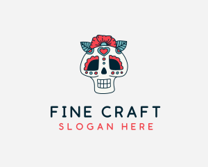 Mexican Calavera Skull logo design