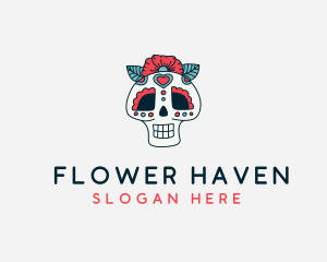 Mexican Calavera Skull logo design