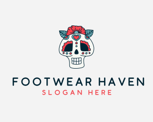 Mexican Calavera Skull logo design