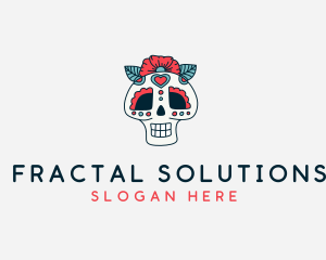 Mexican Calavera Skull logo design