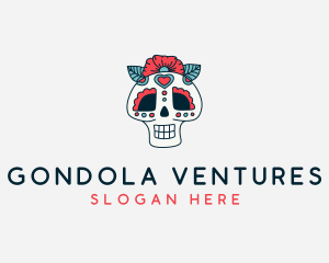 Mexican Calavera Skull logo design