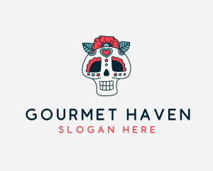 Mexican Calavera Skull logo design