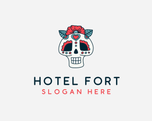 Mexican Calavera Skull logo design