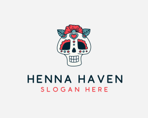 Mexican Calavera Skull logo design