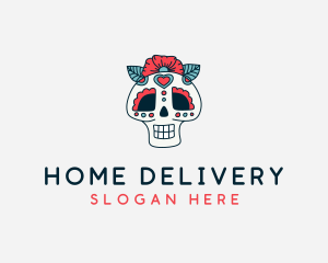 Mexican Calavera Skull logo design