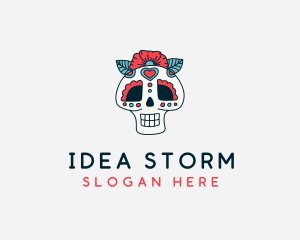 Mexican Calavera Skull logo design