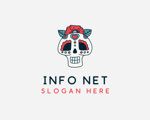 Mexican Calavera Skull logo design