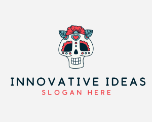 Mexican Calavera Skull logo design