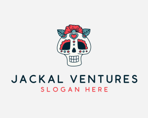 Mexican Calavera Skull logo design