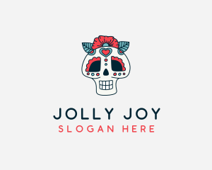 Mexican Calavera Skull logo design