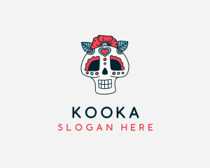 Mexican Calavera Skull logo design