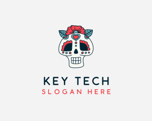 Mexican Calavera Skull logo design