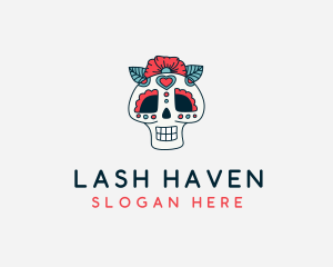 Mexican Calavera Skull logo design