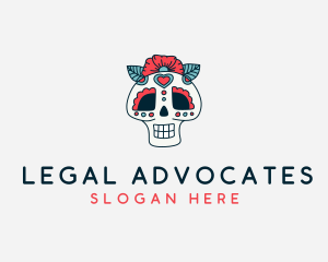 Mexican Calavera Skull logo design