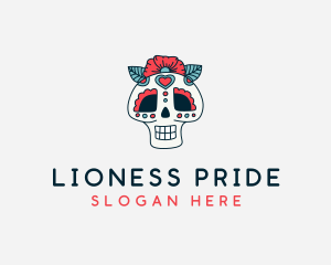 Mexican Calavera Skull logo design