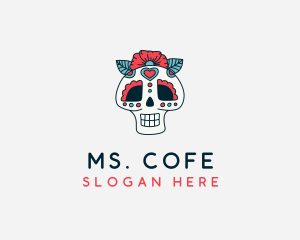 Mexican Calavera Skull logo design