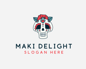 Mexican Calavera Skull logo design