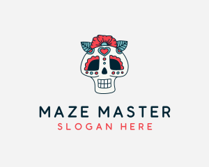 Mexican Calavera Skull logo design