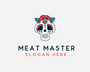 Mexican Calavera Skull logo design