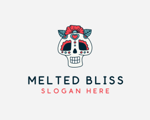 Mexican Calavera Skull logo design