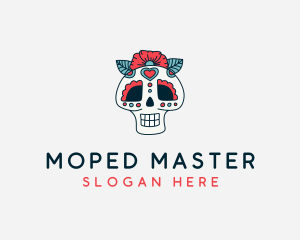 Mexican Calavera Skull logo design