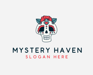 Mexican Calavera Skull logo design