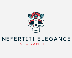 Mexican Calavera Skull logo design