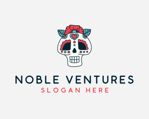 Mexican Calavera Skull logo design