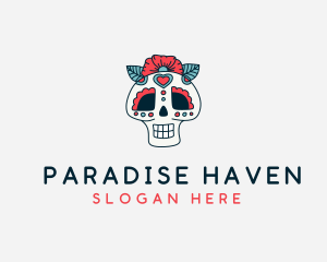 Mexican Calavera Skull logo design