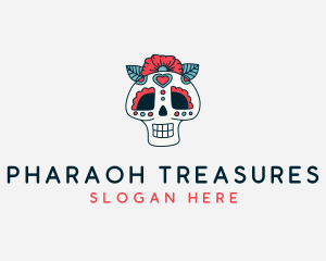 Mexican Calavera Skull logo design