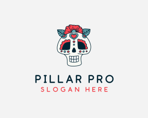 Mexican Calavera Skull logo design