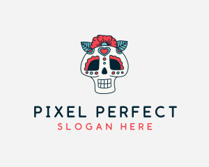 Mexican Calavera Skull logo design