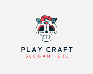 Mexican Calavera Skull logo design