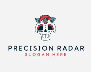 Mexican Calavera Skull logo design