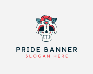 Mexican Calavera Skull logo design