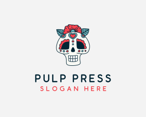 Mexican Calavera Skull logo design