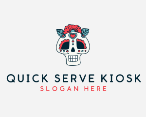 Mexican Calavera Skull logo design