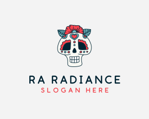 Mexican Calavera Skull logo design