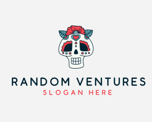 Mexican Calavera Skull logo design