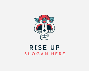 Mexican Calavera Skull logo design