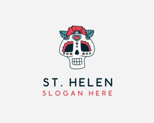 Mexican Calavera Skull logo design