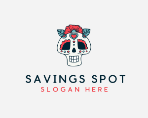 Mexican Calavera Skull logo design