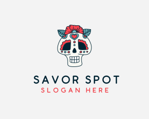 Mexican Calavera Skull logo design