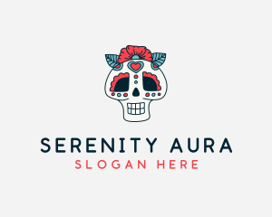 Mexican Calavera Skull logo design