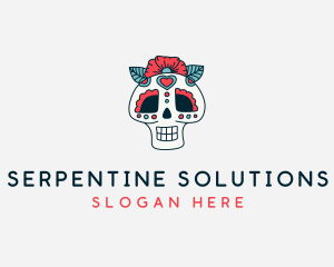 Mexican Calavera Skull logo design