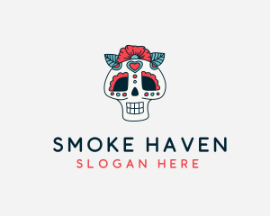 Mexican Calavera Skull logo design